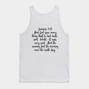 Genesis 1:31 Bible Verse Tank Top